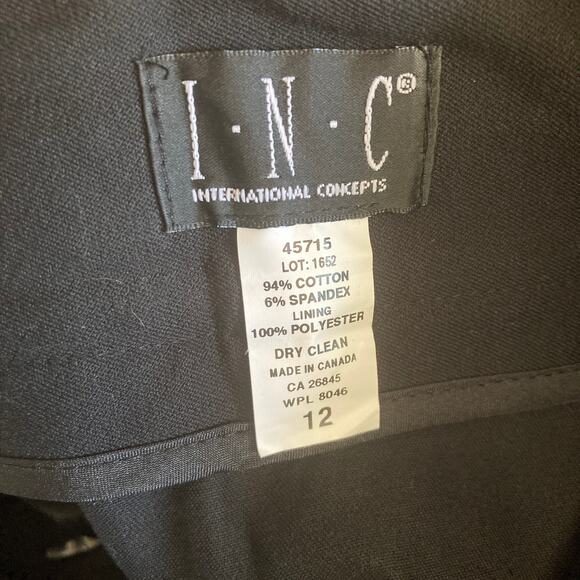 INC International Concepts Mini Skirt Womens Size 12 Black button - Picture 4 of 8